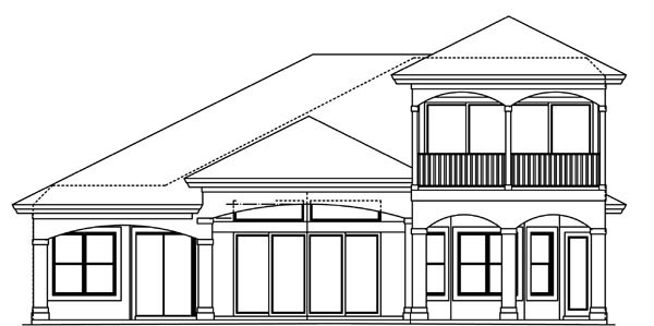 Florida Mediterranean Rear Elevation of Plan 60531