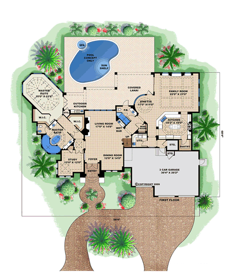 House Plan 60569 First Level Plan