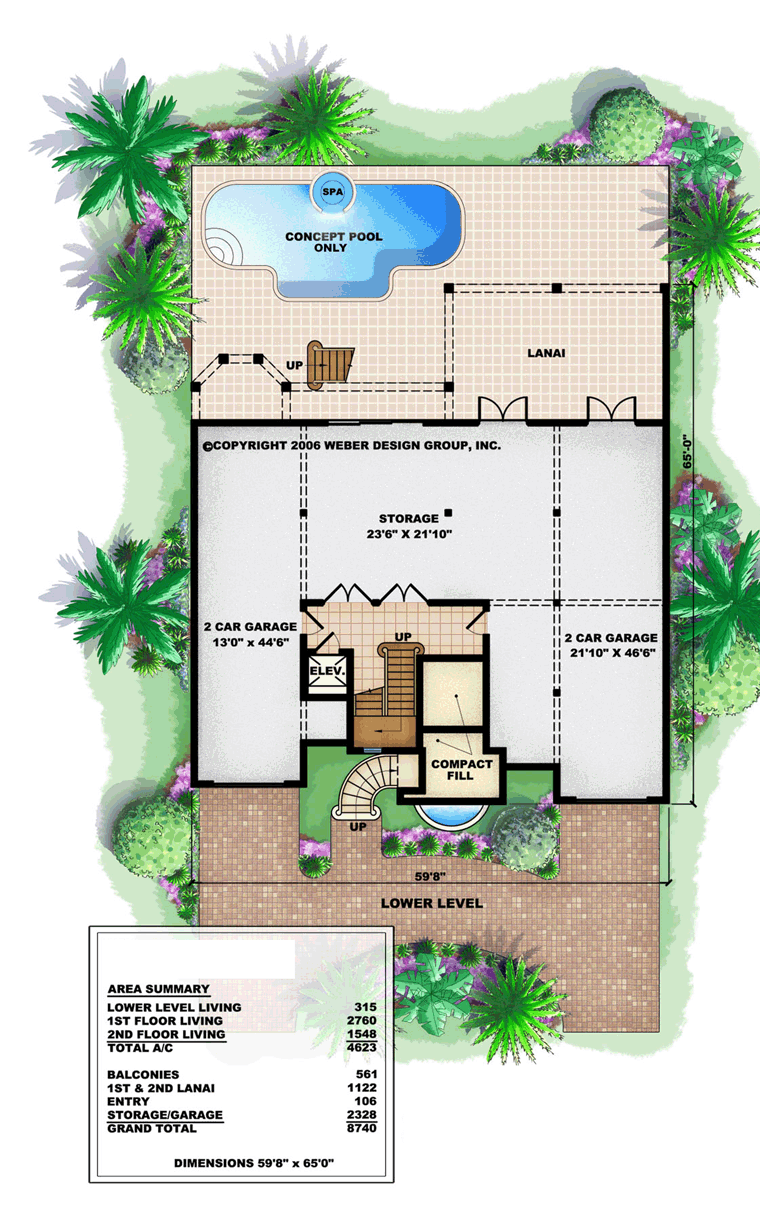 Mediterranean Lower Level of Plan 60585