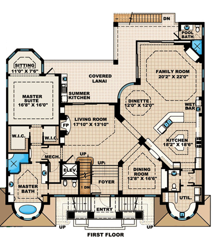 House Plan 60586 First Level Plan