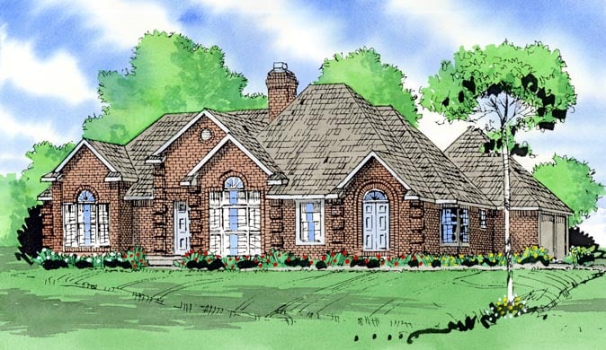 Plan 60602 | House with 3 Bed, 3 Bath, 2 Car