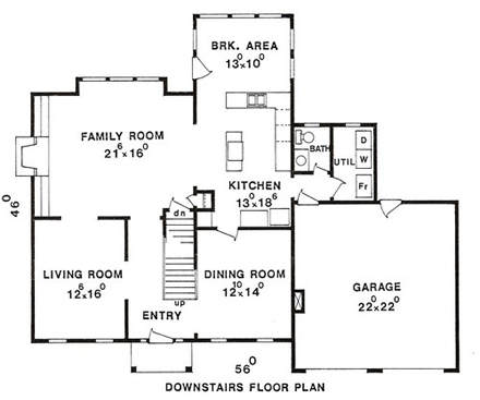 House Plan 60618 First Level Plan