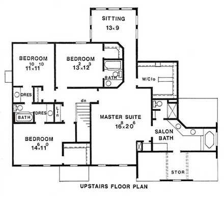 House Plan 60618 Second Level Plan