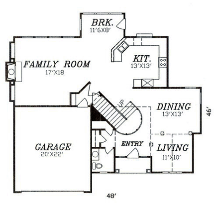 House Plan 60619 First Level Plan