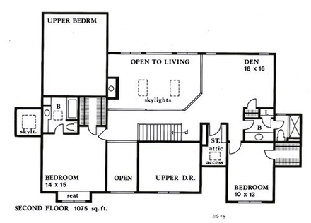 House Plan 60622 Second Level Plan