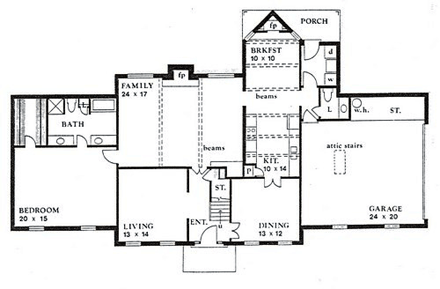 House Plan 60623 First Level Plan