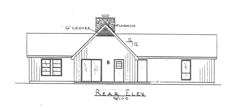  Rear Elevation of Plan 60634