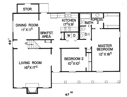 House Plan 60636 First Level Plan
