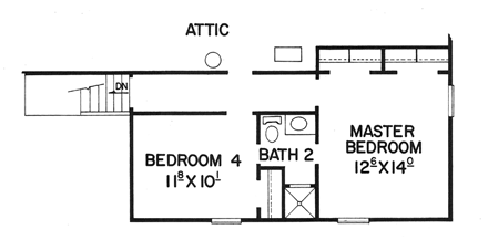 House Plan 60636 Second Level Plan