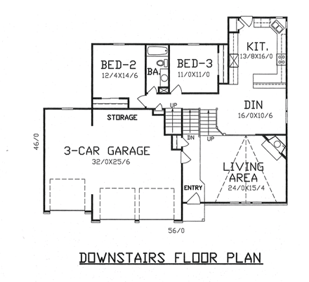 House Plan 60638 First Level Plan