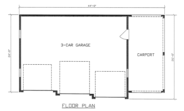 Traditional 4 Car Garage Plan 60641 Level One