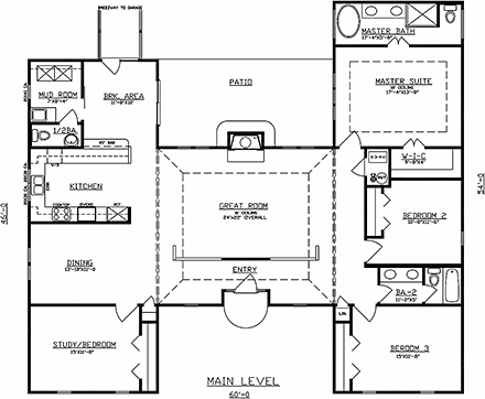 House Plan 60662 First Level Plan