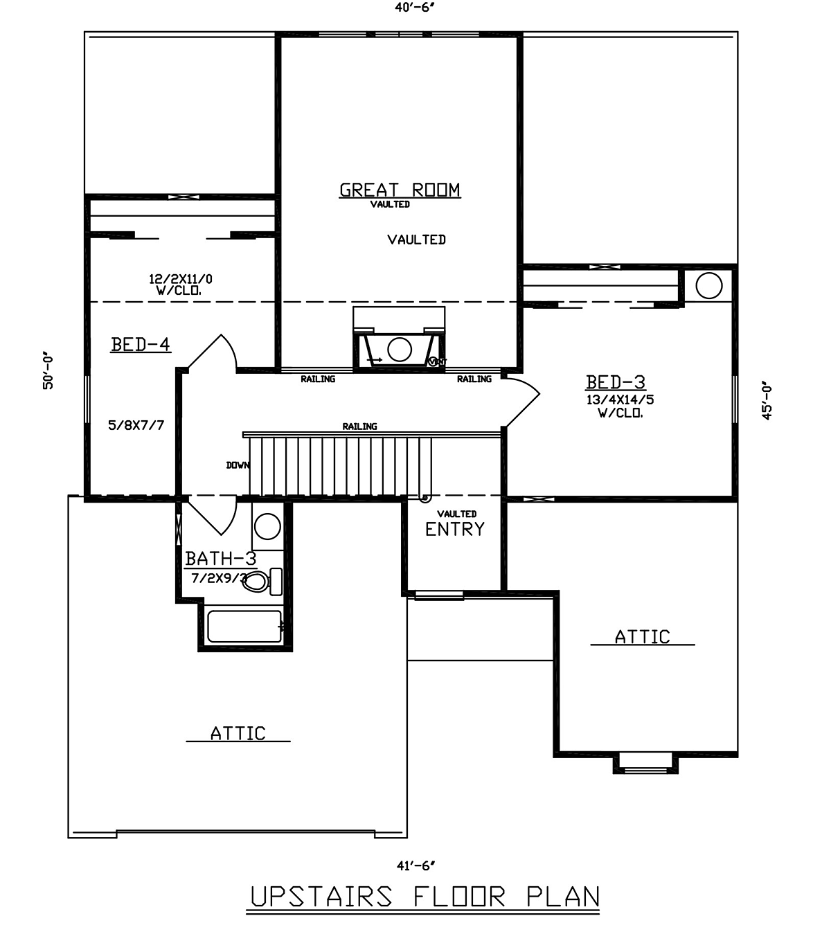 Cottage Traditional Level Two of Plan 60668