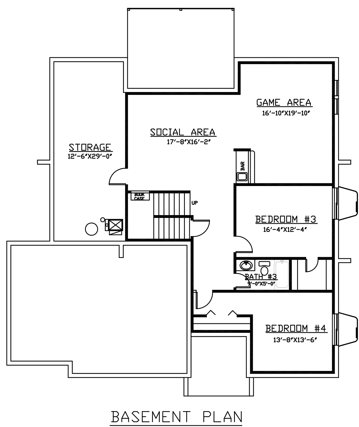 Traditional Lower Level of Plan 60674