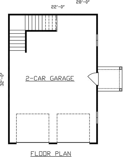 Garage Plan 60684 - 2 Car Garage Apartment First Level Plan