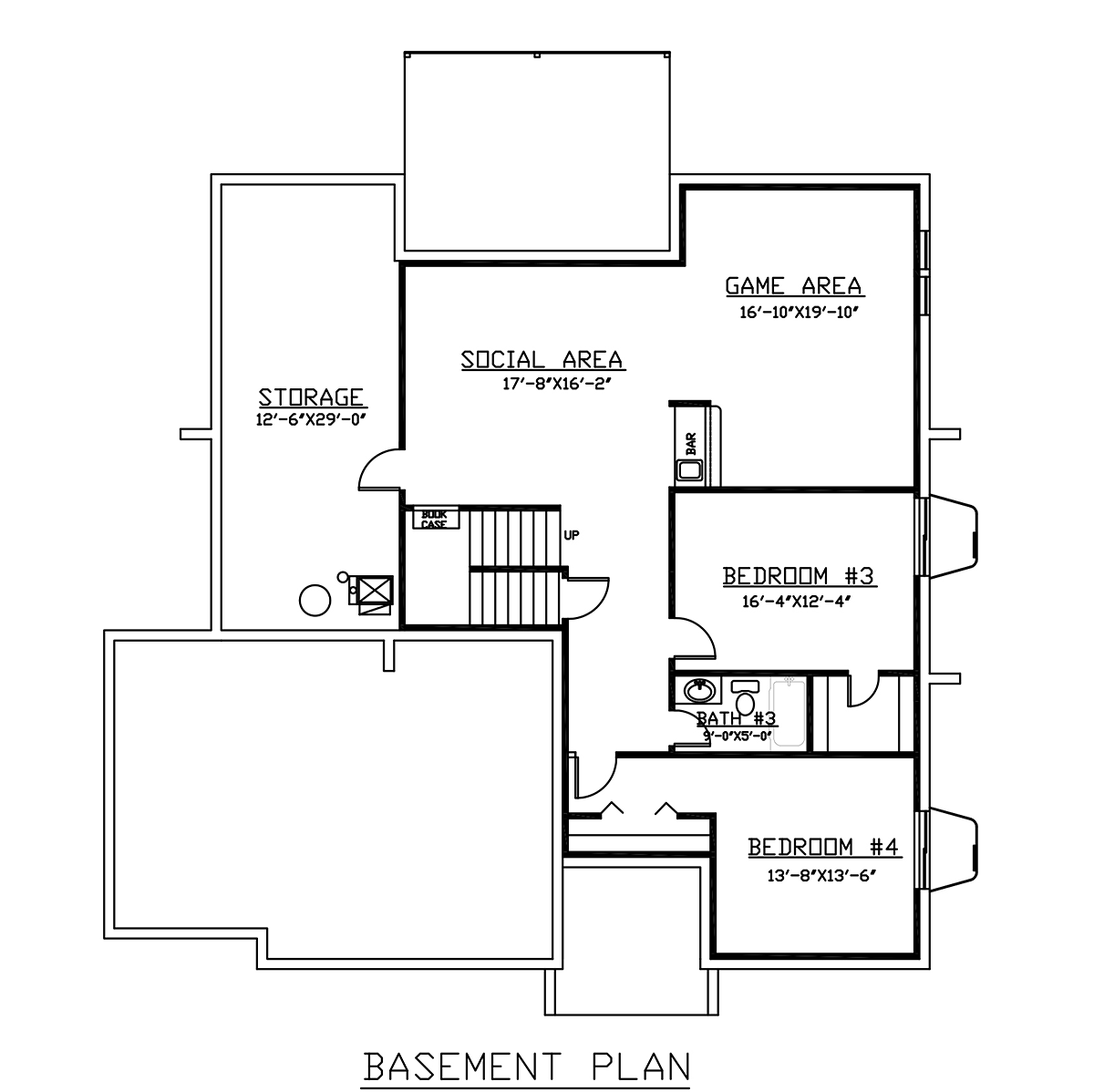 Craftsman Traditional Lower Level of Plan 60694
