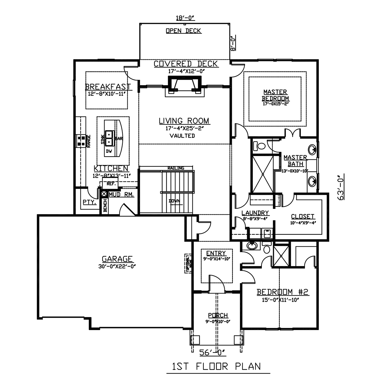 Craftsman Traditional Level One of Plan 60694