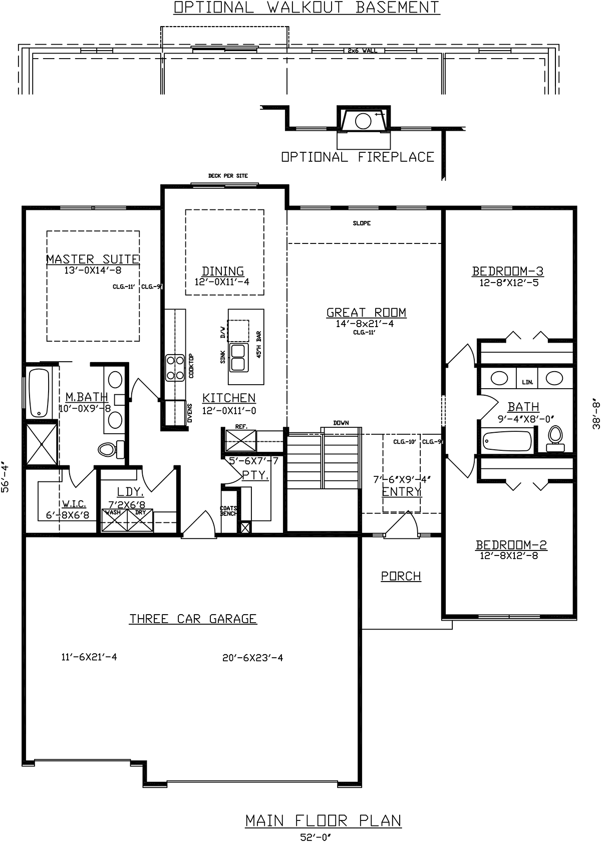 Craftsman Traditional Level One of Plan 60696
