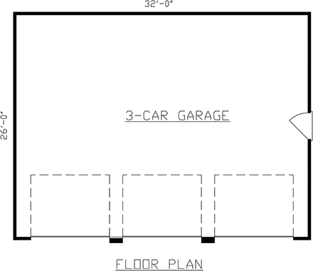 Garage Plan 60697 - 3 Car Garage First Level Plan