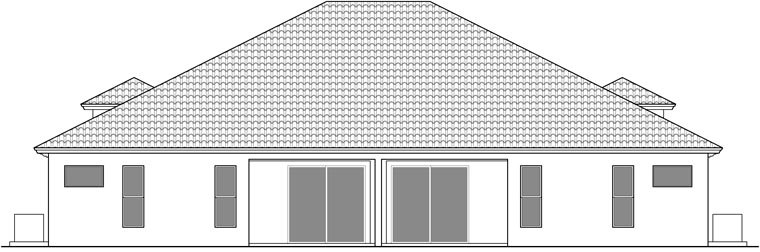 Mediterranean Rear Elevation of Plan 60702