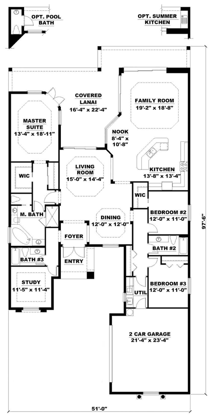 House Plan 60706 First Level Plan
