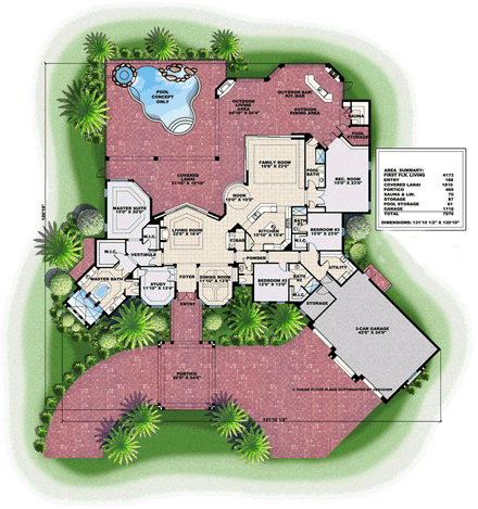 House Plan 60796 First Level Plan