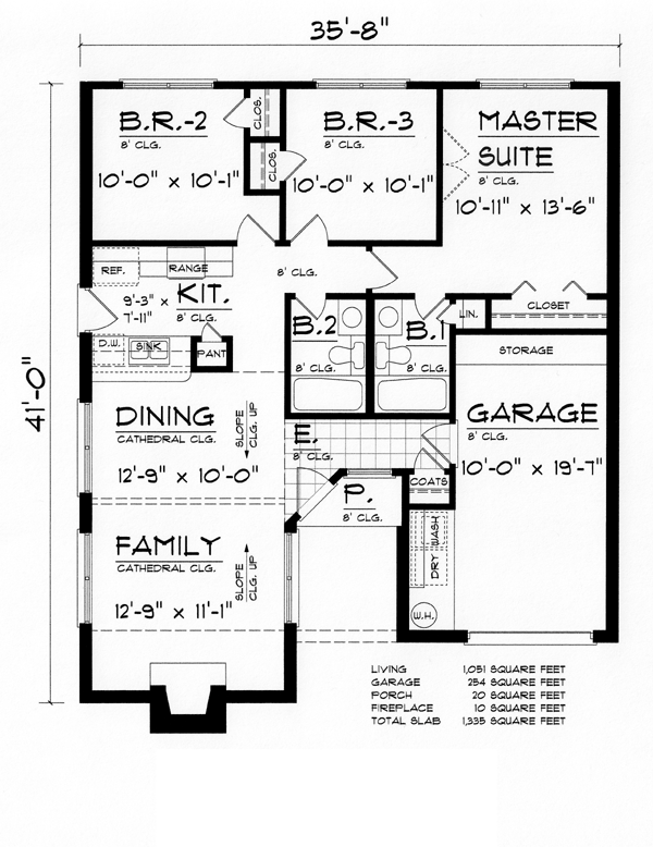 Country Ranch Traditional Level One of Plan 60800