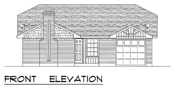 Country, Ranch, Traditional Plan with 1051 Sq. Ft., 3 Bedrooms, 2 Bathrooms, 1 Car Garage Picture 4