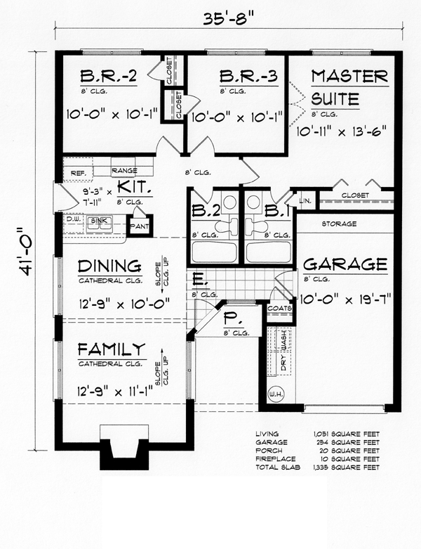 Country Ranch Traditional Level One of Plan 60801