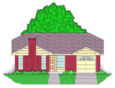 Country Ranch Traditional Elevation of Plan 60802