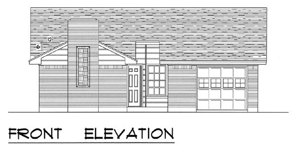 Country, Ranch, Traditional Plan with 1051 Sq. Ft., 3 Bedrooms, 2 Bathrooms, 1 Car Garage Picture 4