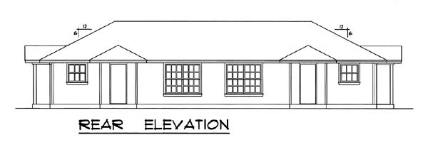 Country European Traditional Rear Elevation of Plan 60806