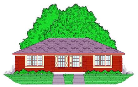 Multi-Family Plan 60812 Elevation