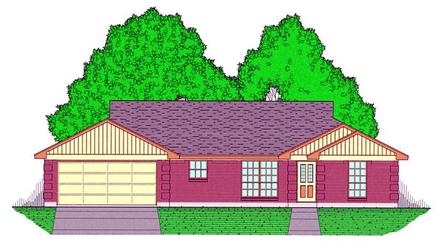 Country Ranch Elevation of Plan 60814