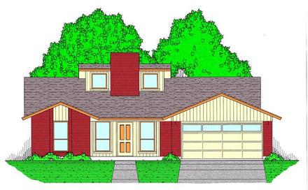 Contemporary Elevation of Plan 60825
