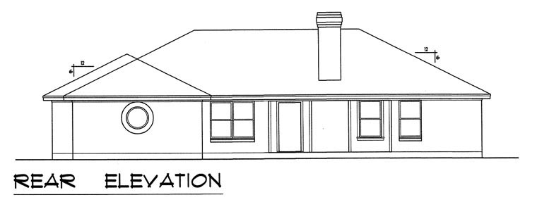 European Traditional Rear Elevation of Plan 60827