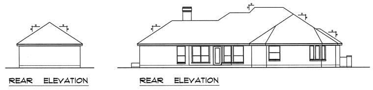 Tudor Rear Elevation of Plan 60830