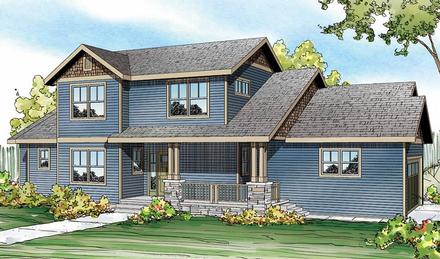 Contemporary Country Craftsman Ranch Elevation of Plan 60902