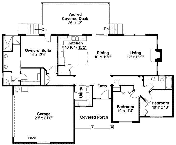 Country Craftsman Ranch Level One of Plan 60903