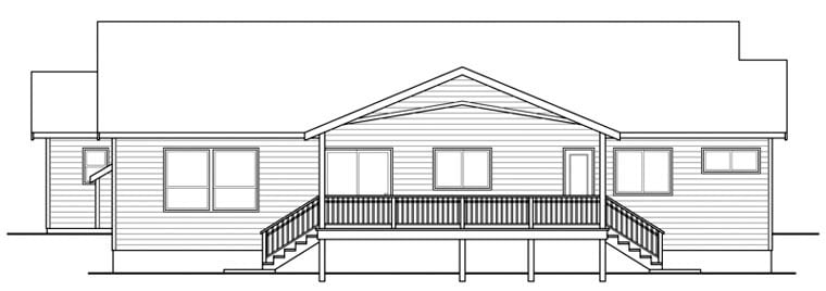 Country Craftsman Ranch Rear Elevation of Plan 60903