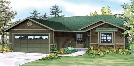 Contemporary Country Ranch Traditional Elevation of Plan 60905