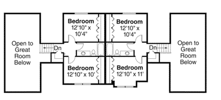 Multi-Family Plan 60909 Second Level Plan