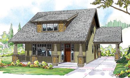 Bungalow Cape Cod Cottage Country Craftsman Elevation of Plan 60911