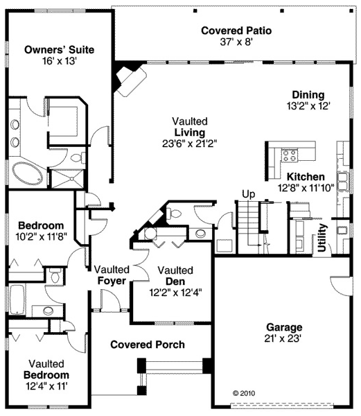 Cape Cod Cottage Craftsman Ranch Level One of Plan 60912