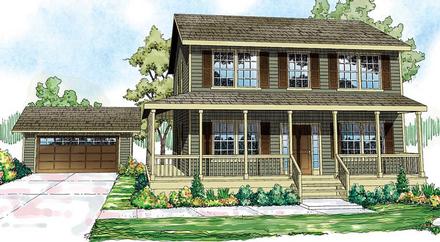 Cottage Country Florida Traditional Elevation of Plan 60913