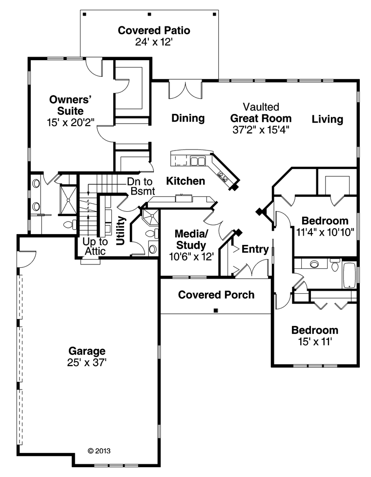 Contemporary Ranch Traditional Tudor Level One of Plan 60917