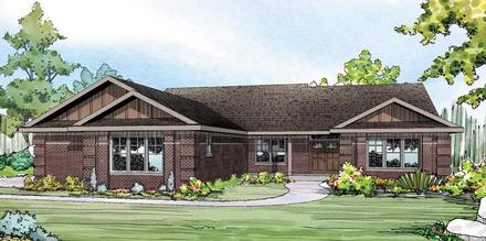 Contemporary Ranch Traditional Tudor Elevation of Plan 60917