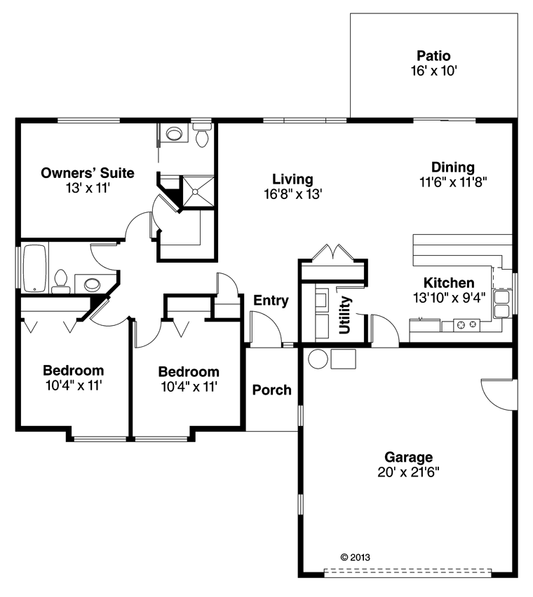 Country Ranch Traditional Level One of Plan 60920