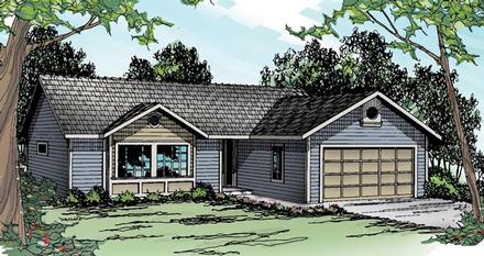 Country Ranch Traditional Elevation of Plan 60920
