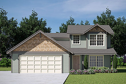 Contemporary Country Ranch Traditional Elevation of Plan 60921